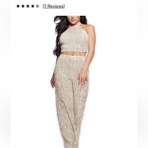 NWT Guess Sequined Mia Top in M and Heidi Pant in L
